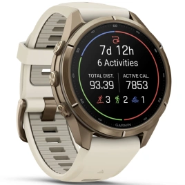 Смарт-часы Garmin Fenix 9 Pro 43mm Amoled (010-04335-21) Autumn Gold Titanium with Cream/French Gray Silicone Band (inReach)
