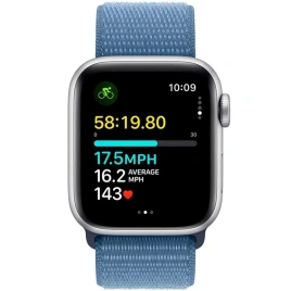 Смарт-часы Apple Watch SE (2023) 44mm Silver Aluminium Case with Storm Blue Sport Loop (MREF3)