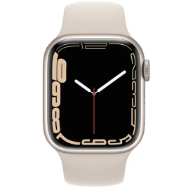Смарт-часы Apple Watch Series 7 GPS 41mm Starlight (Сияющая звезда/Серый) Sport Band (MKMY3RU/A)