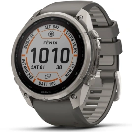 Смарт-часы Garmin Fenix 9 Pro 51mm Solar (010-04339-01) Titanium with Pebble Gray/Silver Gray Silicone Band (inReach)