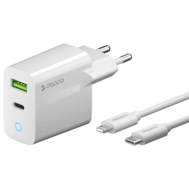 Сетевое зарядное устройство Deppa 20W USB-A/USB-C 11396 White