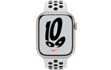 Смарт-часы Apple Watch Series 7 GPS 45mm Starlight/Grey (Сияющая звезда/Серый) Nike Sport Band (MKNA3RU/A)