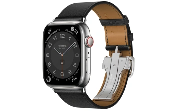 Смарт-часы Apple Watch Hermes Series 7 GPS + Cellular 45mm Silver Stainless Steel Case with Single Tour Deployment Buckle Noir
