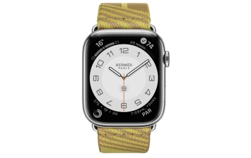 Смарт-часы Apple Watch Hermes Series 7 GPS + Cellular 45mm Silver Stainless Steel Case with Jumping Single Tour Kraft/Lime
