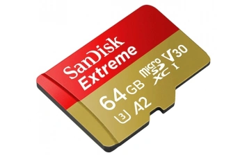 Карта памяти Sandisk Extreme 64GB MicroSDXC Class 10/UHS-I/U3/V30/A2/160 Мб/с SDSQXA2-064G-GN6MA
