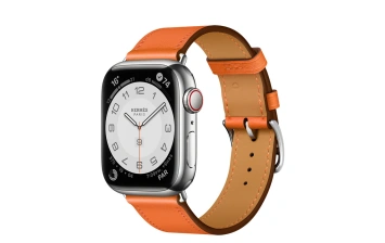 Смарт-часы Apple Watch Hermes Series 7 GPS + Cellular 41mm Silver Stainless Steel Case with Single Tour Orange