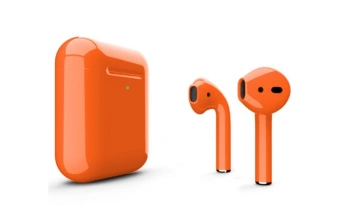 Наушники Apple AirPods 2 Color (MRXJ2) в футляре с возможностью беспроводной зарядки Оранжевый глянцевый