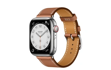 Смарт-часы Apple Watch Hermes Series 7 GPS + Cellular 41mm Silver Stainless Steel Case with Single Tour Gold