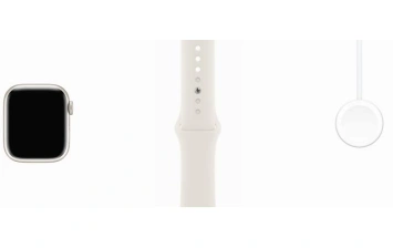 Смарт-часы Apple Watch Series 7 GPS 45mm Starlight (Сияющая звезда/Серый) Sport Band (MKN63)