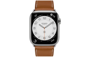 Смарт-часы Apple Watch Hermes Series 7 GPS + Cellular 45mm Silver Stainless Steel Case with Single Tour Fauve