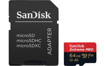 Карта памяти Sandisk Extreme Pro 64GB MicroSDXC Class 10/UHS-I/U3/V30/A2/170 Мб/с SDSQXCY-064G-GN6MA
