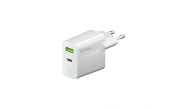 Сетевое зарядное устройство Deppa USB A + USB-C, PD 3.0, QC 3.0, 65Вт, GaN (11397) White
