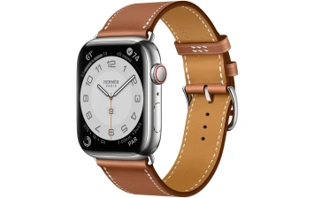 Смарт-часы Apple Watch Hermes Series 7 GPS + Cellular 45mm Silver Stainless Steel Case with Single Tour Gold