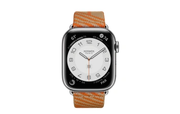 Смарт-часы Apple Watch Hermes Series 7 GPS + Cellular 41mm Silver Stainless Steel Case with Jumping Single Tour Kraft/Orange