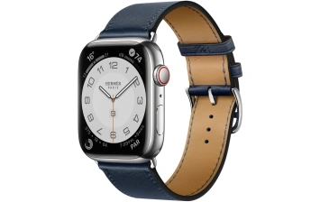 Смарт-часы Apple Watch Hermes Series 7 GPS + Cellular 45mm Silver Stainless Steel Case with Single Tour Navy