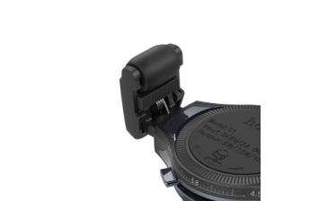 Автомобильный держатель Hoco S1 Qi зарядное устройство Metal gray с роликовым зажимом Черный
