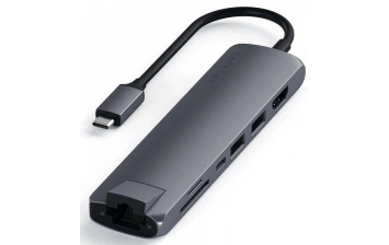 Хаб Satechi Type-C Slim Multi-Port with Ethernet Adapter (ST-UCSMA3M) Space Gray