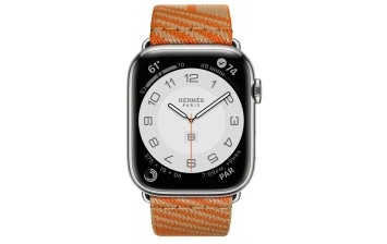 Смарт-часы Apple Watch Hermes Series 7 GPS + Cellular 45mm Silver Stainless Steel Case with Jumping Single Tour Kraft/Orange