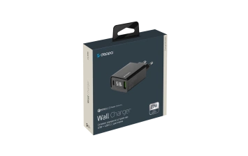 Сетевое зарядное устройство Deppa WALL charger 30w,2usb+usb-c с дисплеем(11395) Black