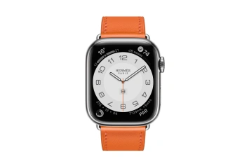 Смарт-часы Apple Watch Hermes Series 7 GPS + Cellular 41mm Silver Stainless Steel Case with Single Tour Orange