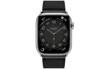 Смарт-часы Apple Watch Hermes Series 7 GPS + Cellular 45mm Silver Stainless Steel Case with Single Tour Deployment Buckle Noir