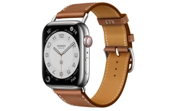 Смарт-часы Apple Watch Hermes Series 7 GPS + Cellular 45mm Silver Stainless Steel Case with Attelage Single Tour Gold
