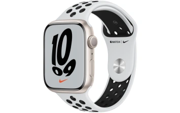 Смарт-часы Apple Watch Series 7 GPS 45mm Starlight/Grey (Сияющая звезда/Серый) Nike Sport Band (MKNA3)