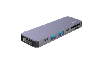 Хаб Deppa USB-C адаптер для MacBook 7-в-1 (73121) Gray