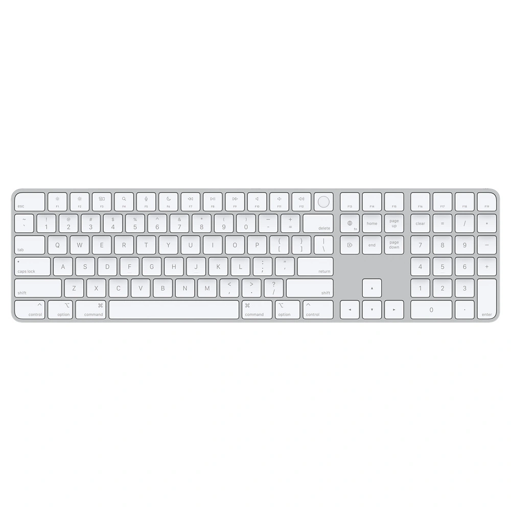 Клавиатура беспроводная Apple Magic Keyboard with Touch ID and Numeric  Keypad (MK2C3) White