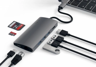 Хаб Satechi Multi-Port V2 Type-C 4K with Ethernet (ST-TCMA2M) Space gray