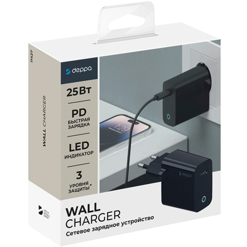 Купить Сетевое зарядное устройство Deppa 25W USB-C 11427 Black в городе ...