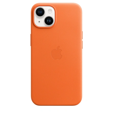 Кожаный чехол Apple MagSafe для iPhone 14 Orange фото 2