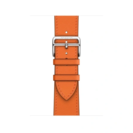 Смарт-часы Apple Watch Hermes Series 7 GPS + Cellular 41mm Silver Stainless Steel Case with Single Tour Orange фото 3