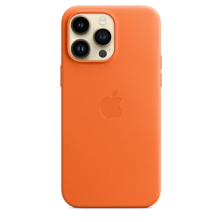 Кожаный чехол Apple MagSafe для iPhone 14 Pro Orange фото 1