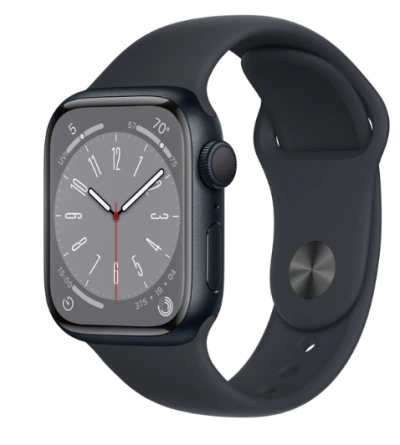 Смарт-часы Apple Watch Series 8 GPS 45mm Midnight/Black (Темная ночь/Черный) Sport Band (MNP13) фото 1