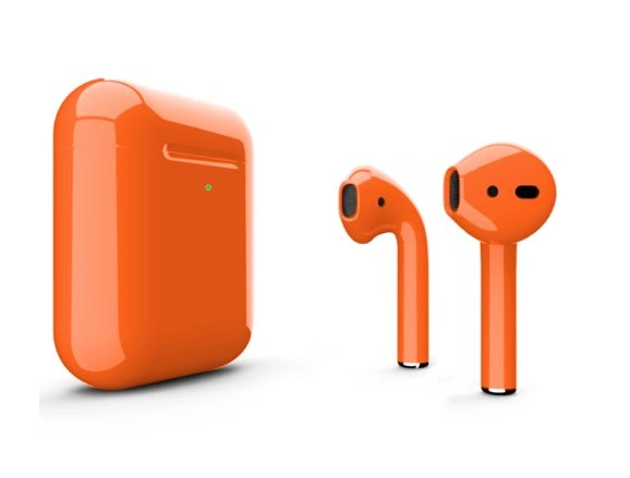 Наушники Apple AirPods 2 Color (MRXJ2) в футляре с возможностью беспроводной зарядки Оранжевый глянцевый фото 1