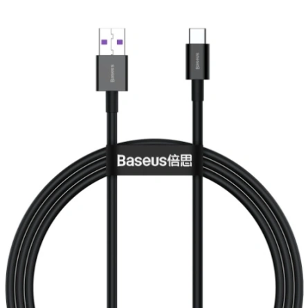 Кабель Baseus Fast Charging Data USB to Type-c 66w 1m (CATYS-01) Black фото 1