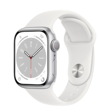 Смарт-часы Apple Watch Series 8 GPS 41mm Silver/White (Серебро/Белый) Sport Band (MP6K3) фото 1