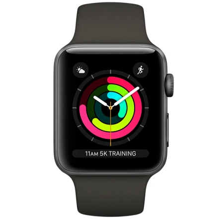 Смарт-часы Apple Watch Series 3, 42 мм, Space Gray Al/Black Sport Band (MTF32RU/A) фото 2