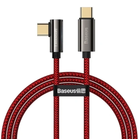 Кабель Baseus Legend Series Elbow Fast Charging Data Cable Type-C to Type-C 100W 1m (CACS000609) Red фото 2
