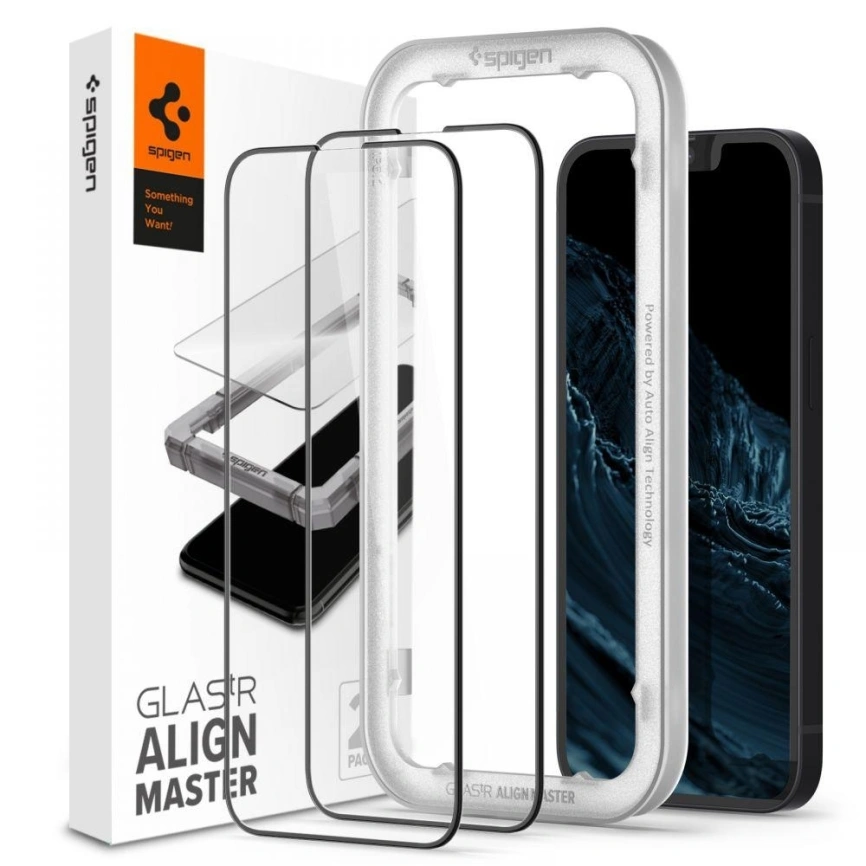 Защитное стекло Spigen iPhone 13/13 pro ALM Glass FC 2-Pack (AGL03387) фото 1