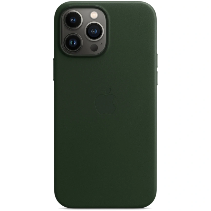 Кожаный чехол Apple MagSafe для iPhone 13 Pro Max Зелёная секвойя фото 2