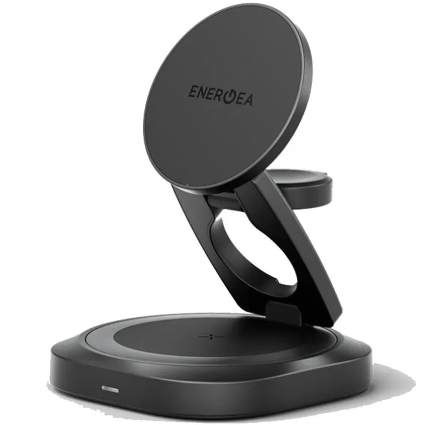 Беспроводное зарядное устройство EnergEA AluMag Gyro (3 в 1) Gunmetal (AM-GYRO-GUN) фото 1
