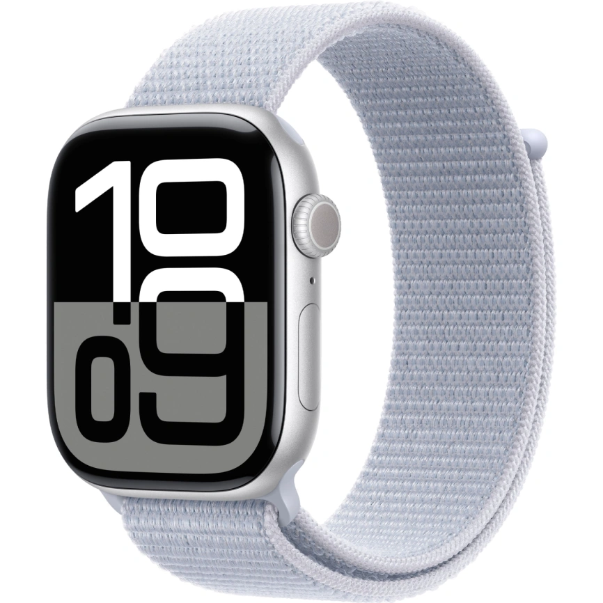 Смарт-часы Apple Watch Series 10 46mm Silver Aluminum Case with Blue Cloud Sport Loop фото 1