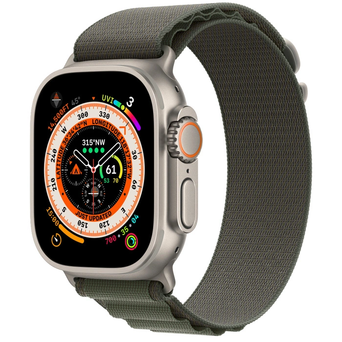 Смарт-часы Apple Watch Ultra GPS + Cellular 49mm Titanium Case with Green Alpine Loop M (MQF83) фото 1