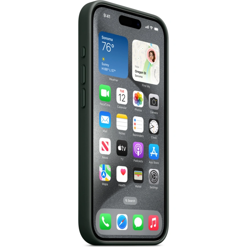 Чехол Apple FineWoven with MagSafe для iPhone 15 Pro Evergreen фото 2
