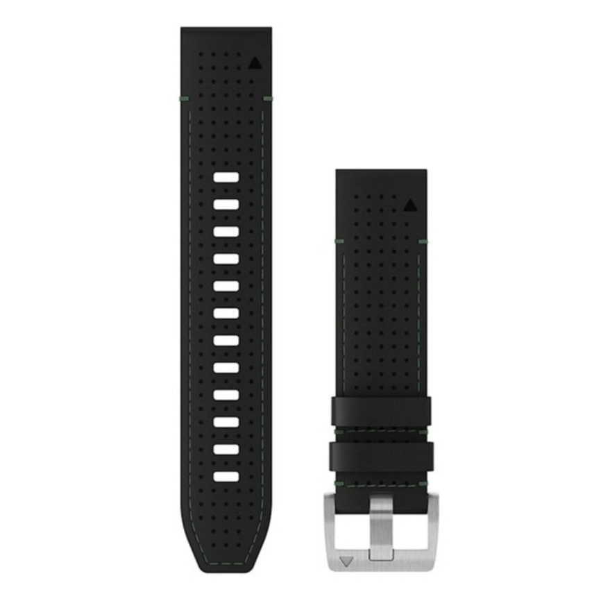 Ремешок Garmin QuickFit Marq Leather Watch Band (010-13225-09) 22mm Black/Green фото 1