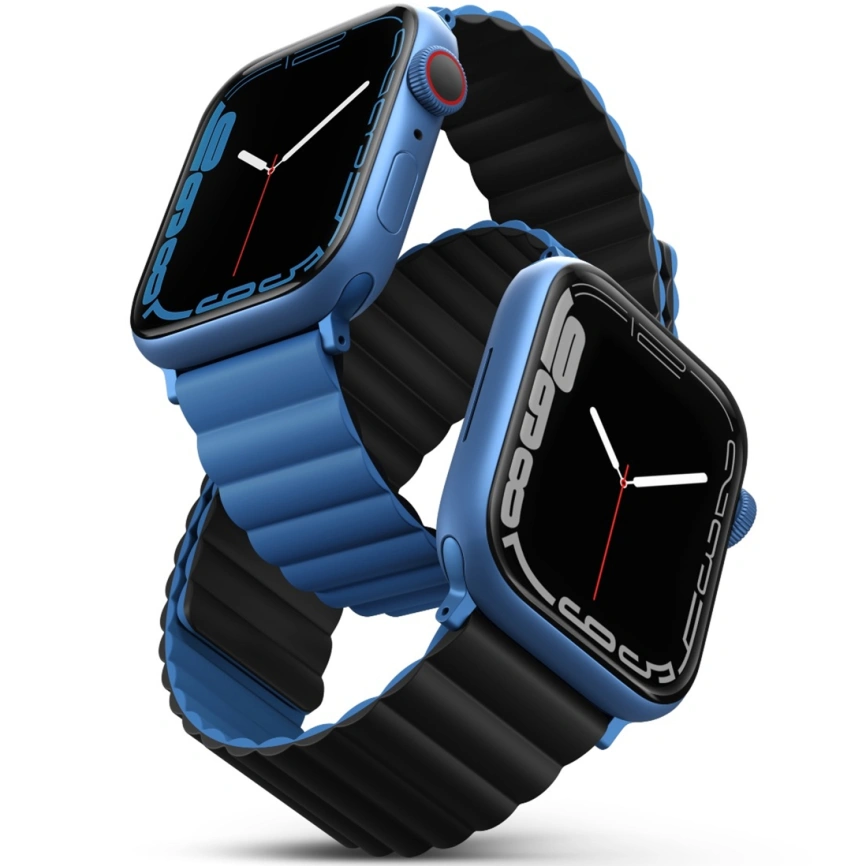 Ремешок Uniq Revix reversible Magnetic для Apple Watch 44/45/49 Blue/Black фото 1