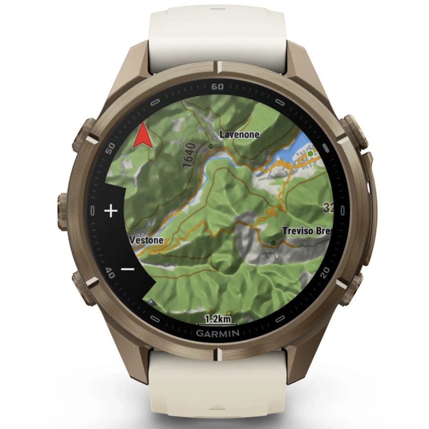 Смарт-часы Garmin Fenix 9 Pro 43mm Amoled (010-04335-21) Autumn Gold Titanium with Cream/French Gray Silicone Band (inReach) фото 6