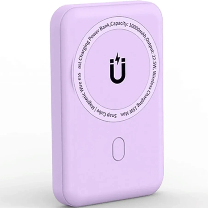 Внешний аккумулятор WiWU Snap Cube Magsafe Wireless Charge SC 10000 mAh Purple фото 3